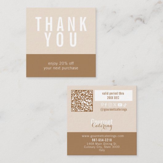 Gourmet Catering Square 割引カード (正面/裏面)