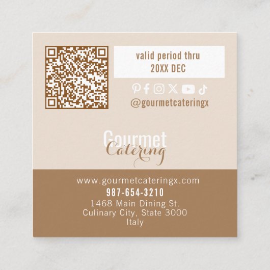 Gourmet Catering Square 割引カード (裏面)