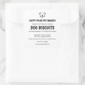 Gourmet Dog Treat Bakery Label スクエアシール (バッグ)