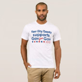 Govのためのあなたの都市または郡サポートGav Tシャツ (正面フル)