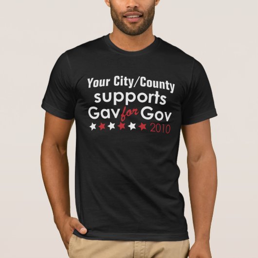 Govのためのあなたの都市または郡サポートGav Tシャツ (正面)