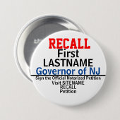 Gov.任意の州の取り消し 缶バッジ (正面&裏面)