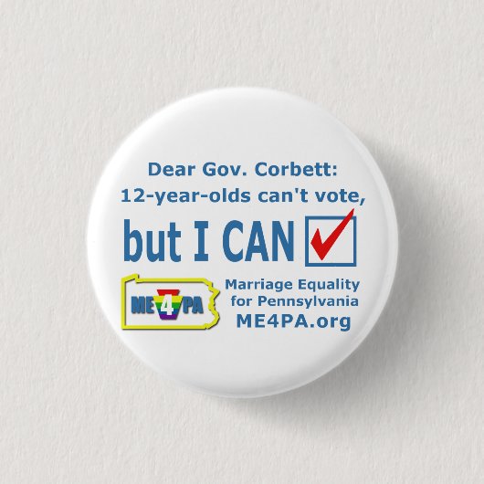 Gov. Corbett Buttons 缶バッジ (正面)