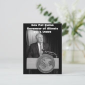 Gov Pat Quinn （イリノイ州知事） ポストカード (スタンド正面)