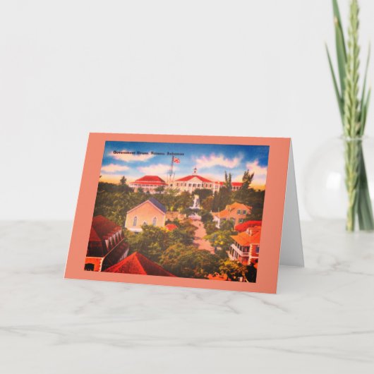 Government House,ナッソー,バハマヴィンテージ写真 カード (正面)