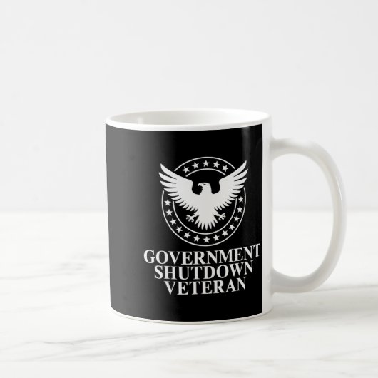 Government Shutdown Veteran Eagle Patriotic Litica コーヒーマグカップ (右)