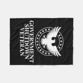 Government Shutdown Veteran Eagle Patriotic Litica フリースブランケット (正面(横))