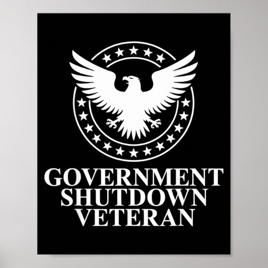 Government Shutdown Veteran Eagle Patriotic Litica ポスター (正面)