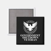 Government Shutdown Veteran Eagle Patriotic Litica マグネット (正面/裏面)