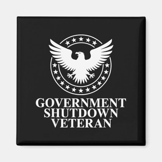 Government Shutdown Veteran Eagle Patriotic Litica マグネット (正面)