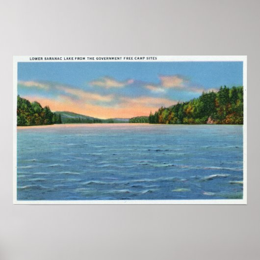 Govt. Free Camp Sites View of Lower Saranac Lake ポスター (正面)