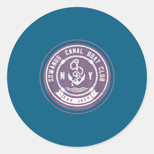 Gowanus C Boat Club Funny Brooklyn New York So _1  ラウンドシール (正面)