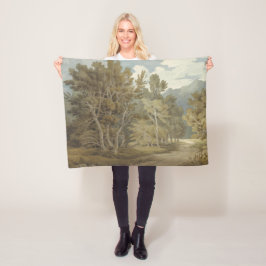 Gowbarrow Park, Ullswater (by John White Abbott) フリースブランケット