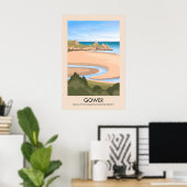 Gower AONB トラベルポスター ポスター (ホームオフィス)