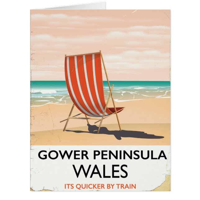 Gower Peninsula Walesヴィンテージ旅行ポスター (正面)