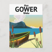 Gower Wales旅行ポスター ポストカード (正面)
