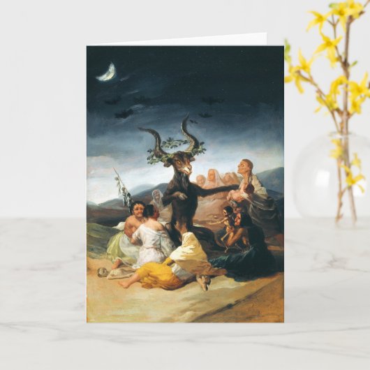 Goyaの魔法使いの安息日の挨拶状 カード (黄色い花)