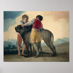 Goya - Boys With Mastiff 1786 ポスター