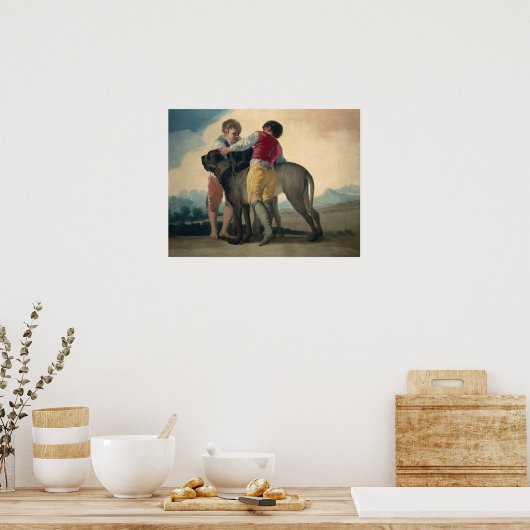 Goya - Boys With Mastiff 1786 ポスター (キッチン)