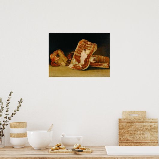 Goya - Still Life With Head Of Ram 1810 ポスター (キッチン)