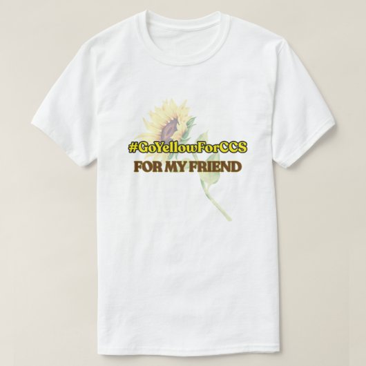 #GoYellowForCCS – 友だちTシャツ Tシャツ (デザイン正面)
