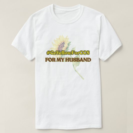 #GoYellowForCCS – 夫Tシャツ Tシャツ (デザイン正面)