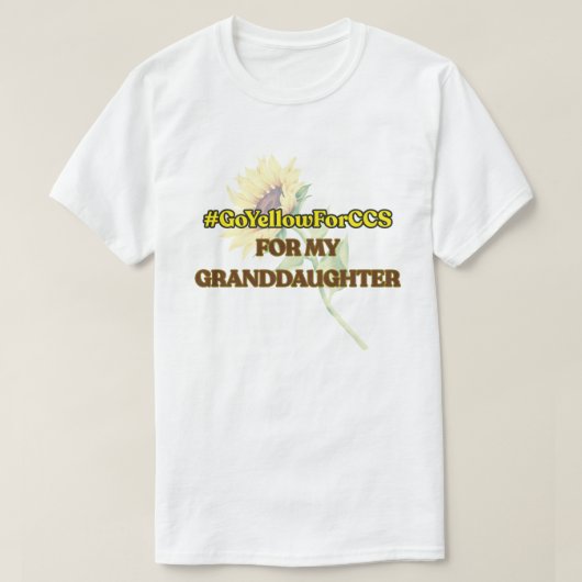 #GoYellowForCCS – 孫娘Tシャツ Tシャツ (デザイン正面)