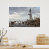 Goyen 1月van著オランダの氷場面 ポスター (キッチン)