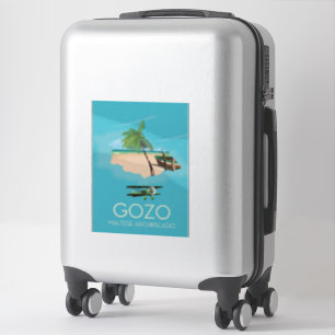 Gozoのマルタの多島海の地図旅行ポスター シール