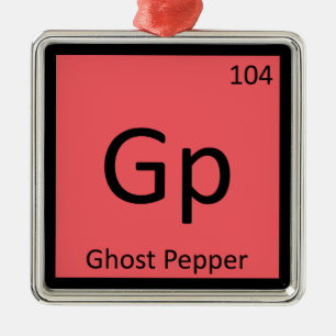 Gp -幽霊ペッパー化学の周期表記号 メタルオーナメント