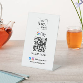 Gpay QRコードペデスタルのサインあなたのビジネス 台座サイン