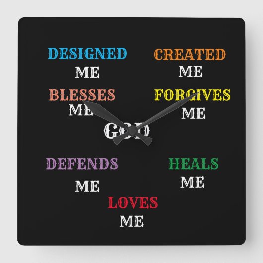 GPDが私の時計を設計 スクエア壁時計 (正面)