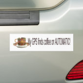 GPSでコーヒーが検出される バンパーステッカー (車上)