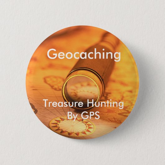 GPSのスワッグPinによるGeocachingの宝捜し 缶バッジ (正面)