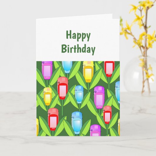 GPSの花 カード (黄色い花)