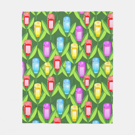 GPSの花 フリースブランケット (正面)