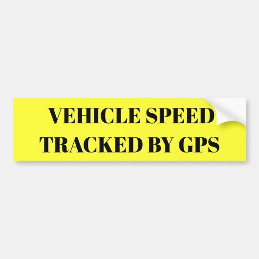 GPSの黄色いステッカーによって追跡される車速度 バンパーステッカー (正面)
