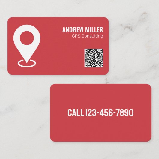 GPSサービスQR （赤） 名刺 (正面/裏面)