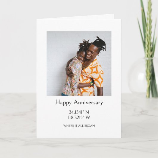 GPS座標を使用した写真パーソナライズされた カード (正面)