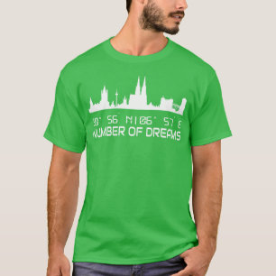 GPS座標ケルンスカイラインの都市 Tシャツ