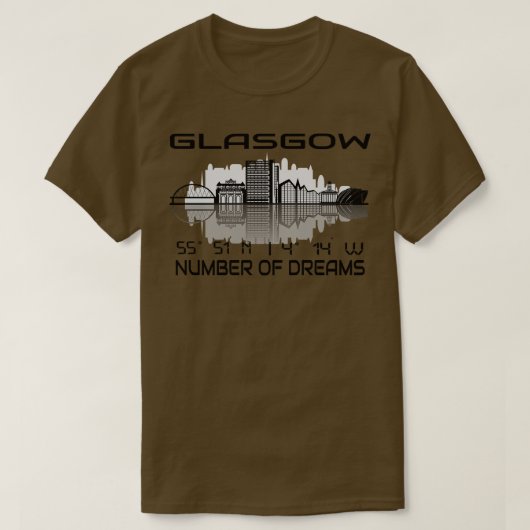 GPS座標シティグラスゴースカイラインドリームシティ3 Tシャツ (デザイン正面)