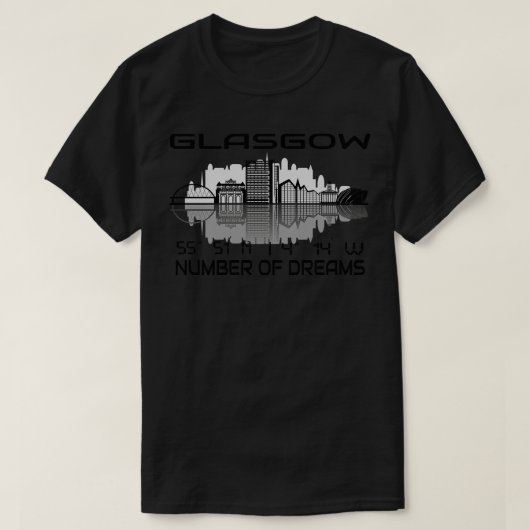 GPS座標シティグラスゴースカイラインドリームシティ3 Tシャツ (デザイン正面)