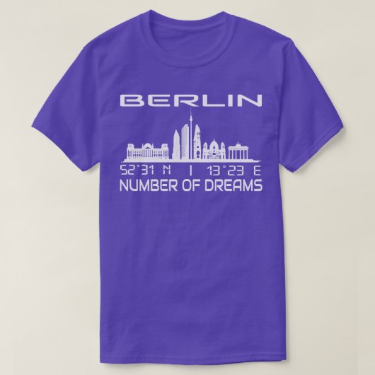 GPS座標City Of Berlin Skyline Dream City Tシャツ (デザイン正面)