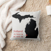 GPS Coordinates of Holland Michigan クッション (ブランケット)