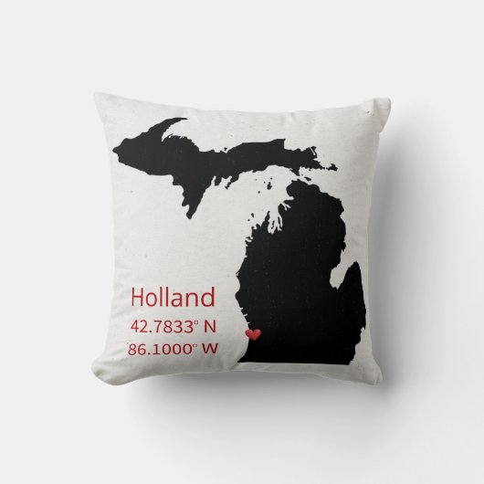 GPS Coordinates of Holland Michigan クッション (正面)
