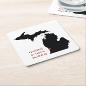 GPS Coordinates of Holland Michigan スクエアペーパーコースター (アングル)