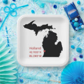 GPS Coordinates of Holland Michigan ペーパープレート (パーティー)
