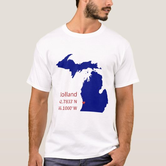 GPS Coordinates of Holland Michigan Tシャツ (正面)