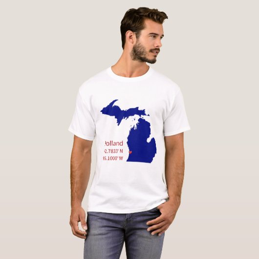 GPS Coordinates of Holland Michigan Tシャツ (正面フル)