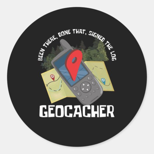 GPS Location Trackers Navigational Gift Geocaching ラウンドシール (正面)